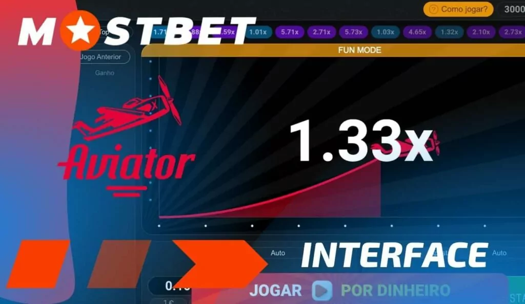 Mostbet Brasil revisão na interface do popular jogo Aviator